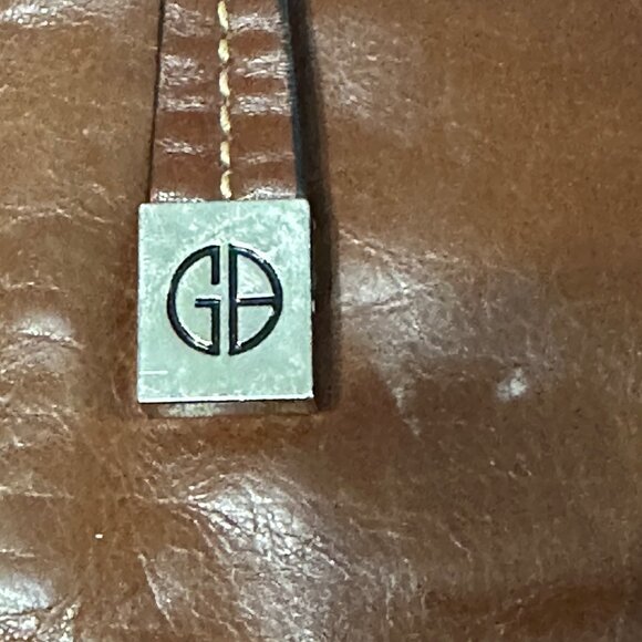 Giani Bernini brown distressed leather multi compartment crossbody purse - Picture 5 of 12